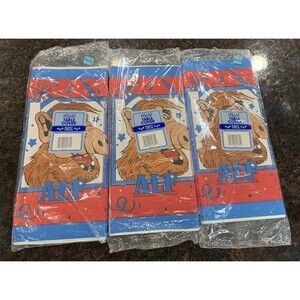3x Vintage 1988 ALF Party Hour Paper Table Cover 54" x 102" ALIEN Productions
